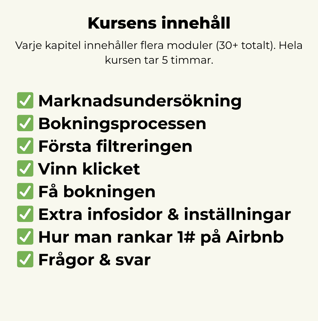 Kurs - Optimera din Airbnb annons