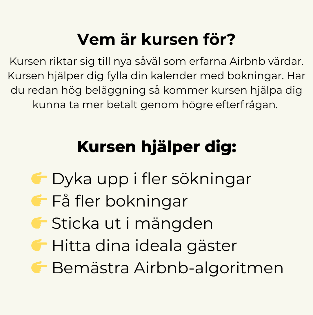 Kurs - Optimera din Airbnb annons